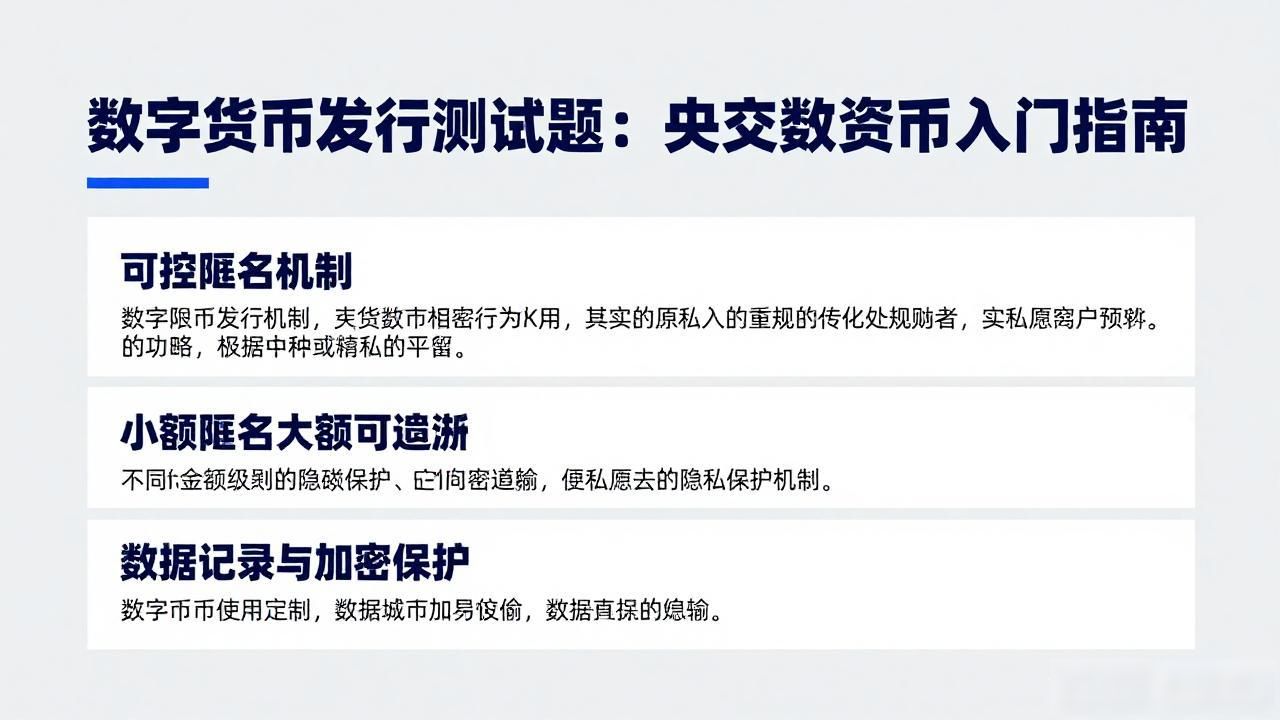 数字货币发行测试题:央行数字货币入门指南