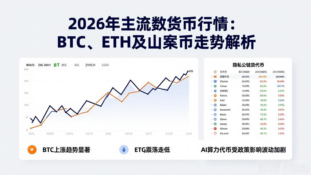 2026年主流数字货币行情:BTC、ETH及山寨币走势解析